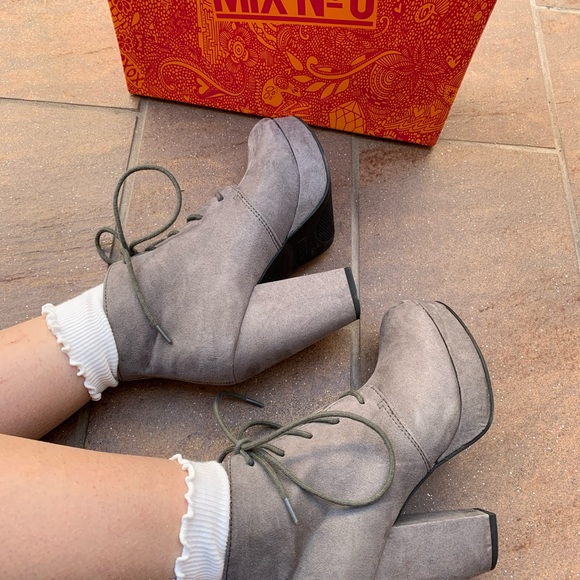 Suede Platform Booties - Picture 2 of 9